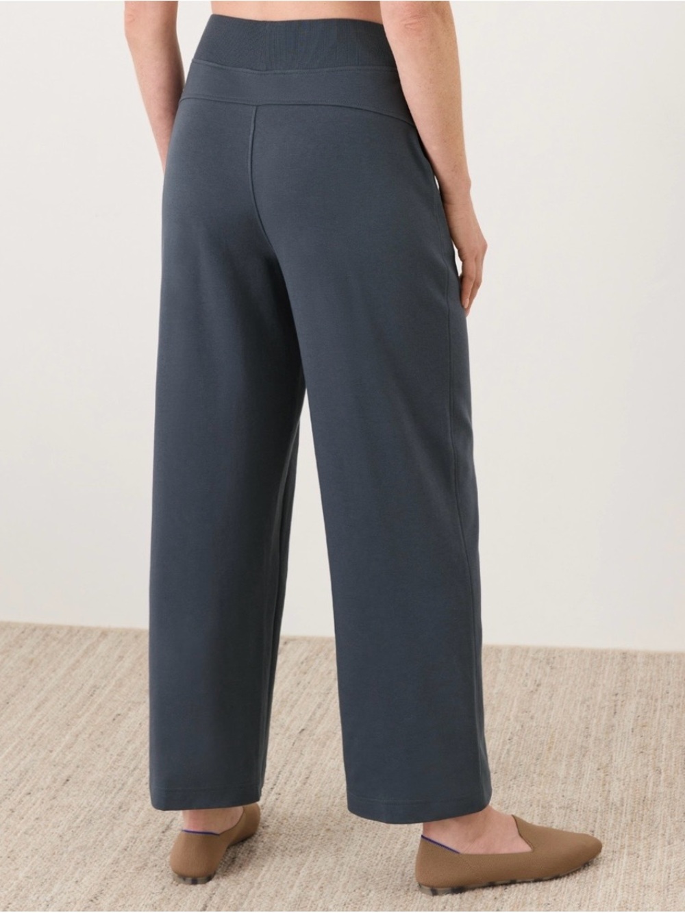 Pact Airplane Pintuck Everyday Wide-Leg Pants in Steel Blue - Picture 3 of 10